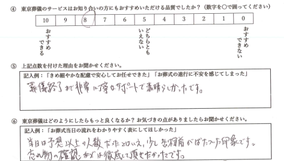うめだ家様 アンケート