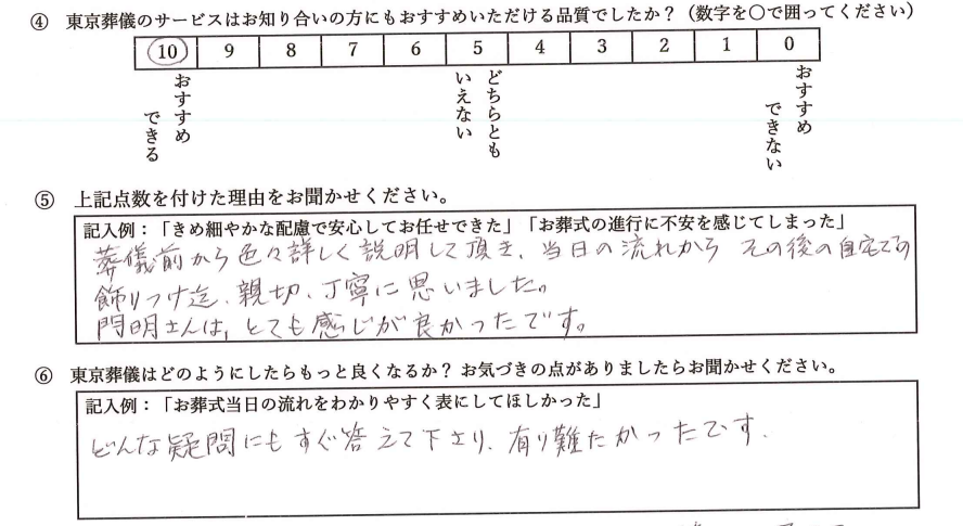 もとき家様アンケート