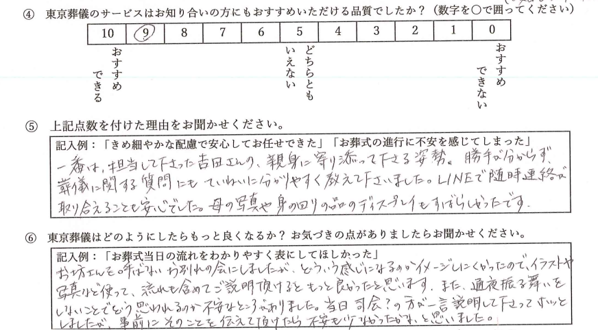 つじ家様アンケート